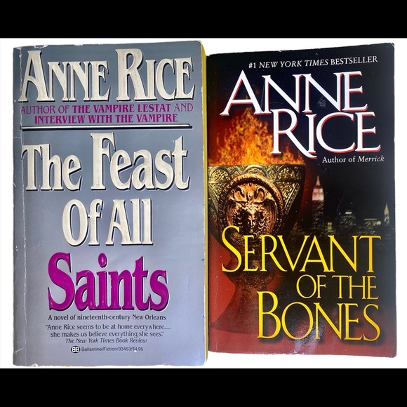 Two 1st Edit. Anne Rice Paperbacks The Feast of All Saints, Servant of The Bones - Picture 1 of 6